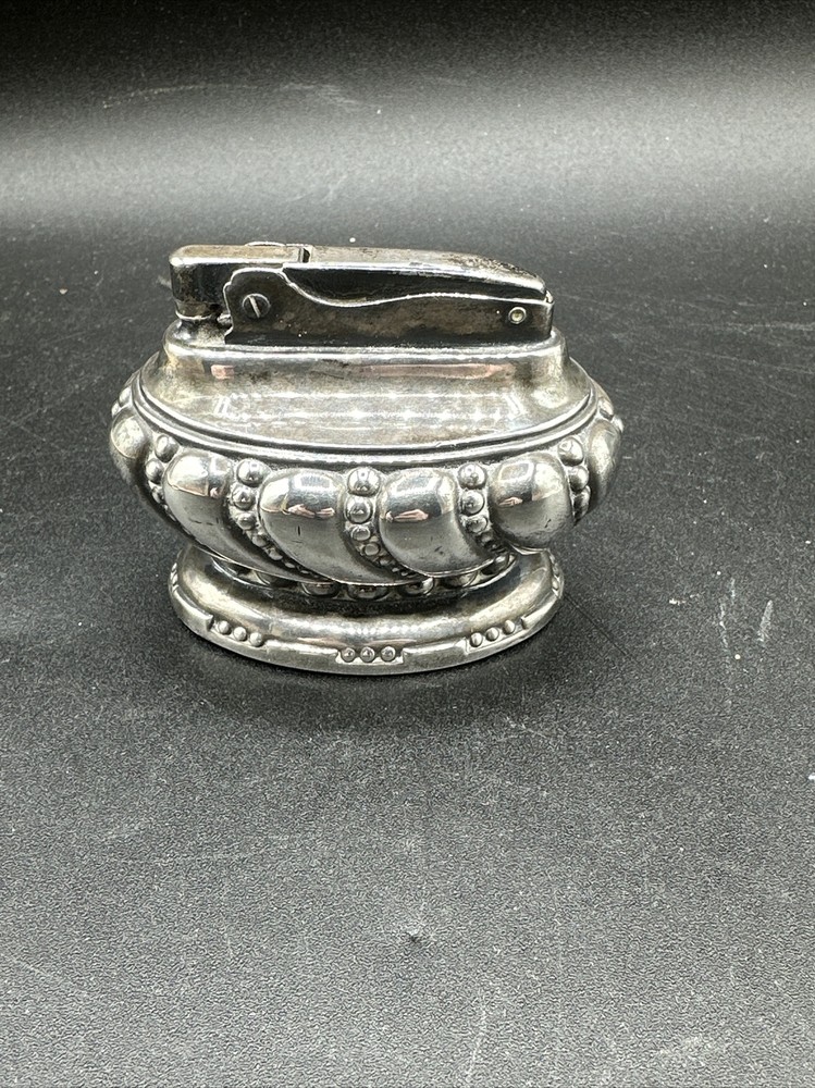 Vintage Silver Ronson Crown Table Lighter ~ Untested ~ Needs Cleaning