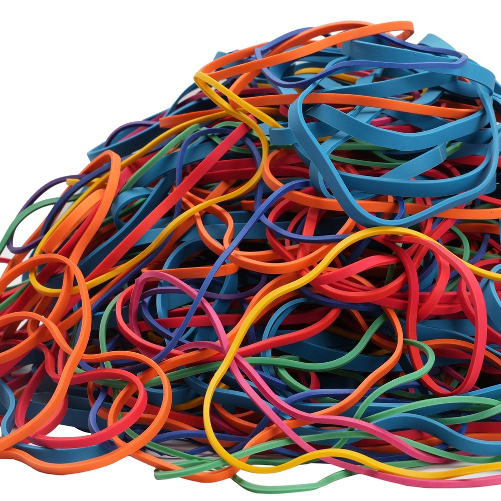 Rubber Bands Assorted Sizes Multicolor 0.5lbs 4 sizes large rubber
