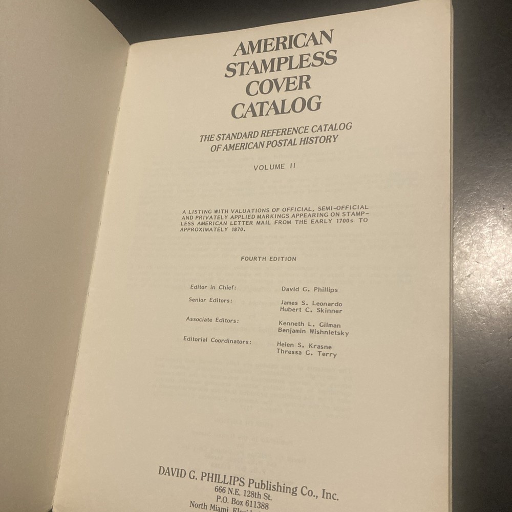 american stampless cover catalog Volume Ii 1987, 4th Edition