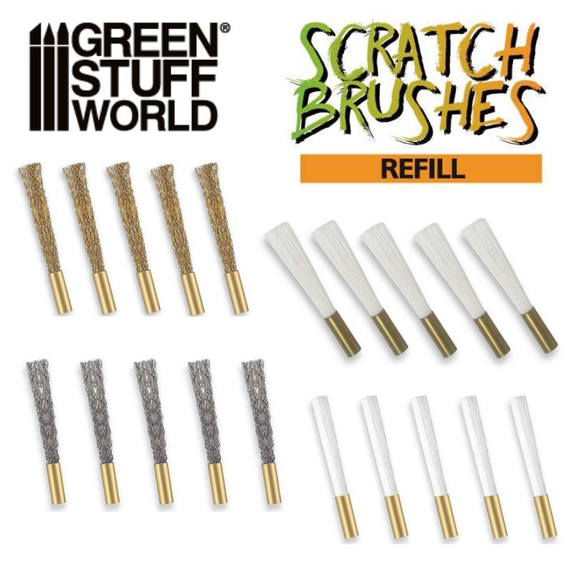 Green Stuff World: Scratch Brush Refills - 5 Piece Set Refill