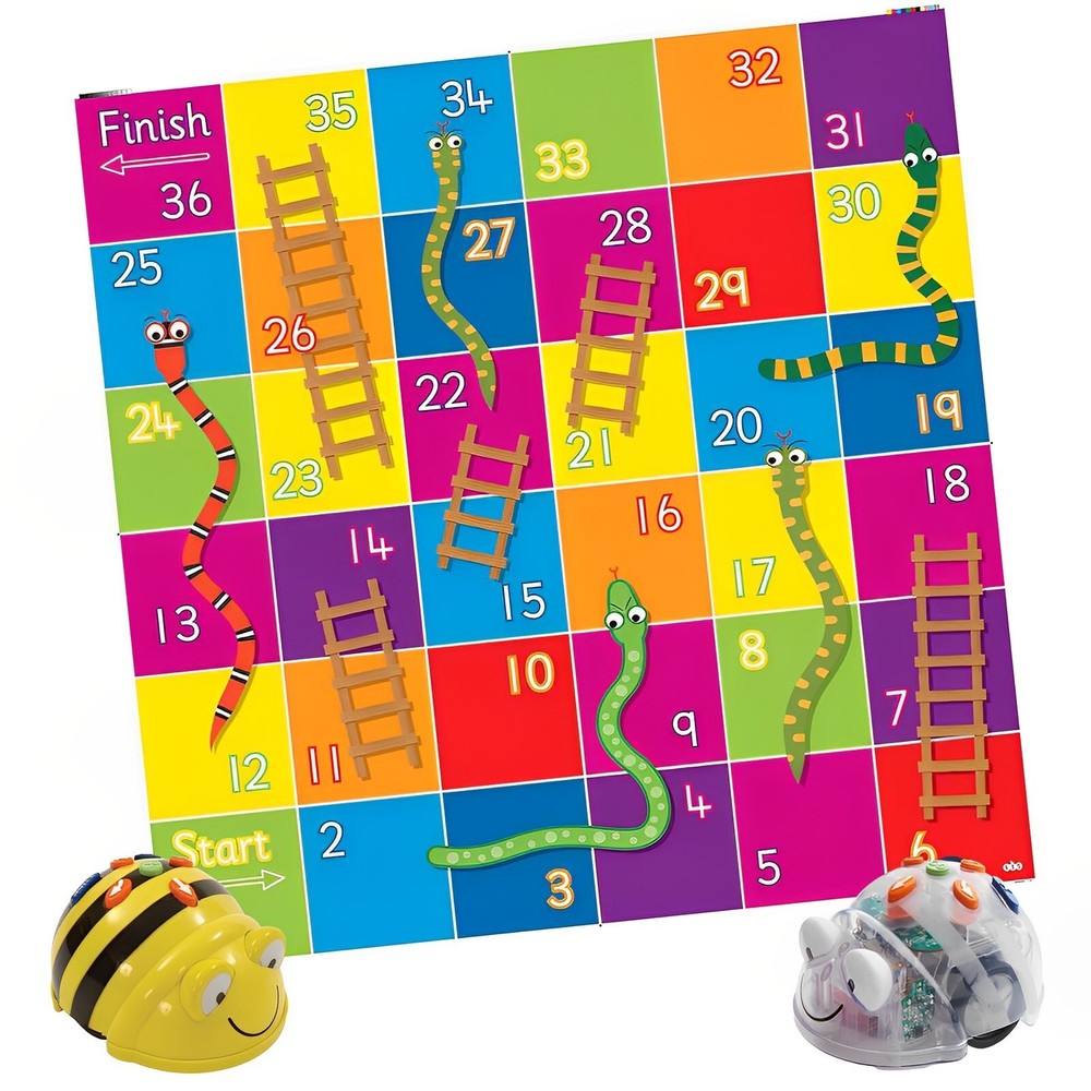 Snakes & Ladders Mat for Bee-Bot Blue-Bot Educational Coding Robot Toy for Kids
