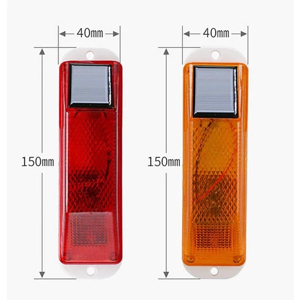Solar Strobe Warning Lights Flash Lights Waterproof Security Wall Lamp Outdoor
