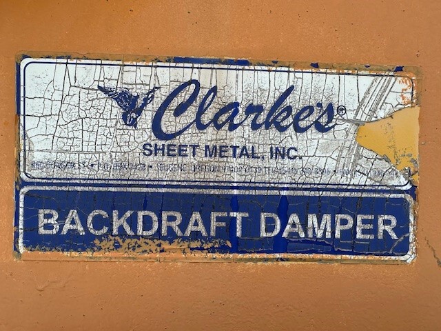 Clarke’s 36” Backdraft preventer