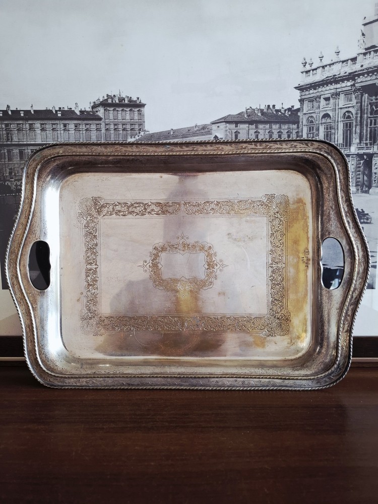 Large Antique Asprey & Co Silver Plated Tray.