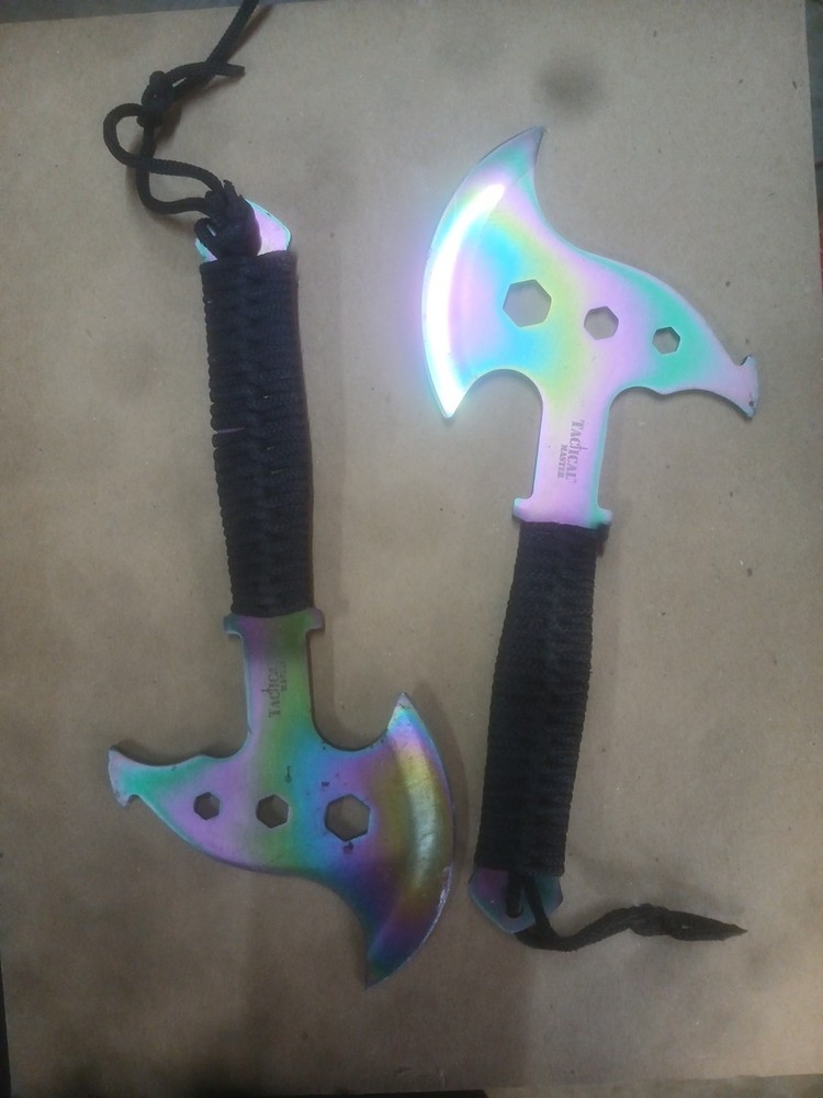 2-10" Tactical Master Survival Paracord Tomahawk Throwing Axe