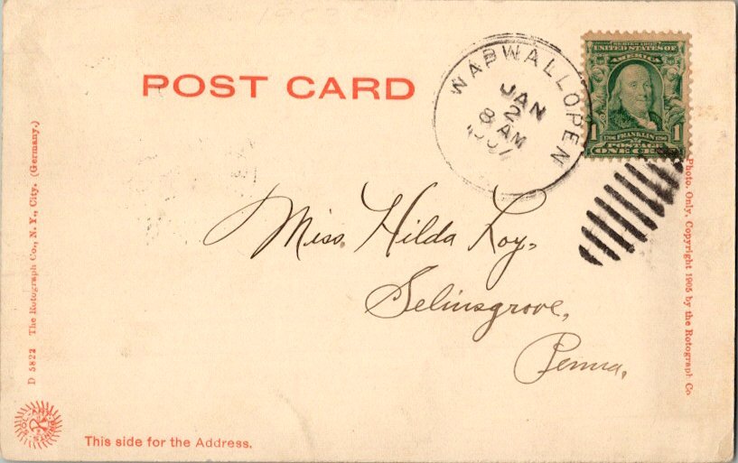 Pennsylvania Wapwallopen 1907 duplex  PC.