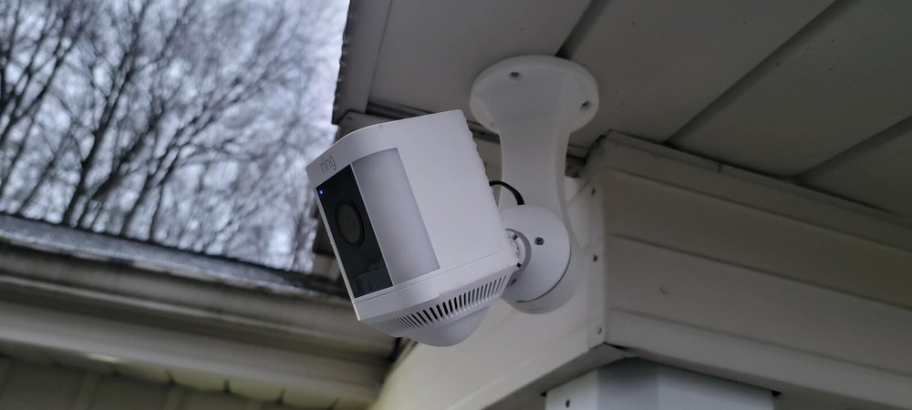 Ring Spotlight Camera Plus Plug-In Multi-Use Mount Ceiling, Wall, under Eaves