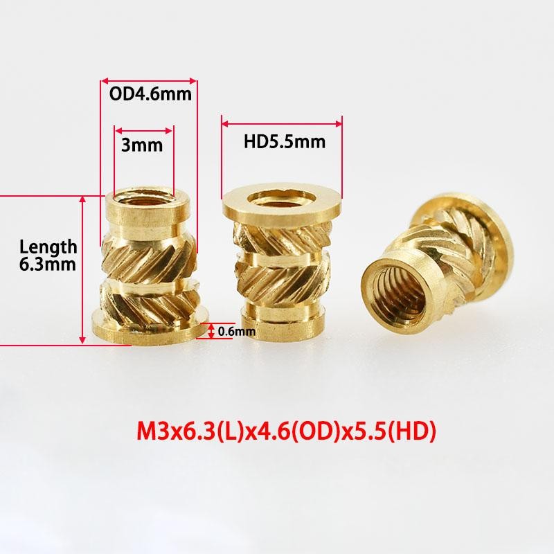 NEW Copper Threaded Insert Nuts M2–M8 Knurled Heat Set for 3D Print & Notebook