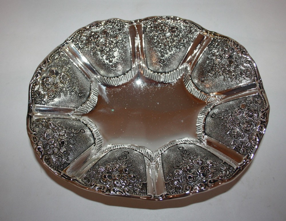 Studio Silversmiths Oval Footed Tray 10" X 8" X 3.5"H New in Box