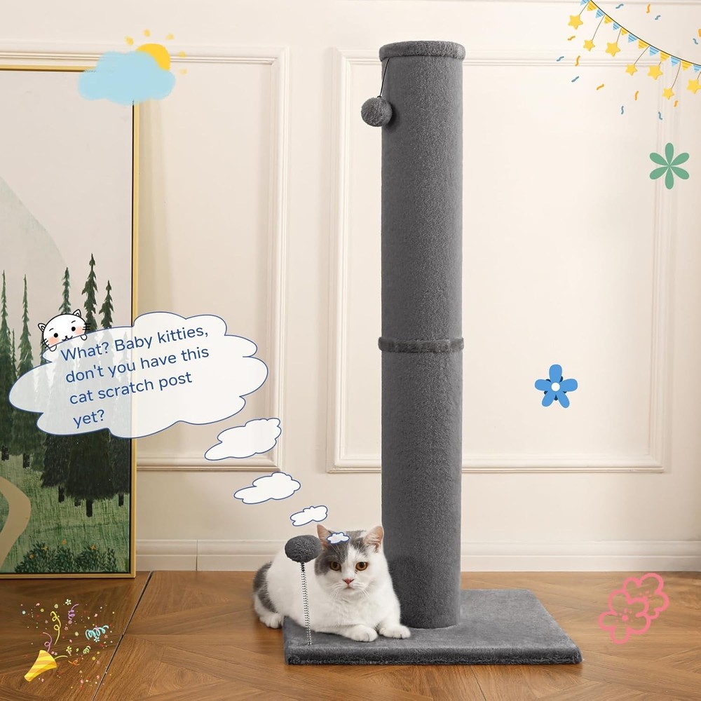 Bobcat Cat Scratching Post for Indoor Cats, Tall Cat Scratch Post, Carpet Cat