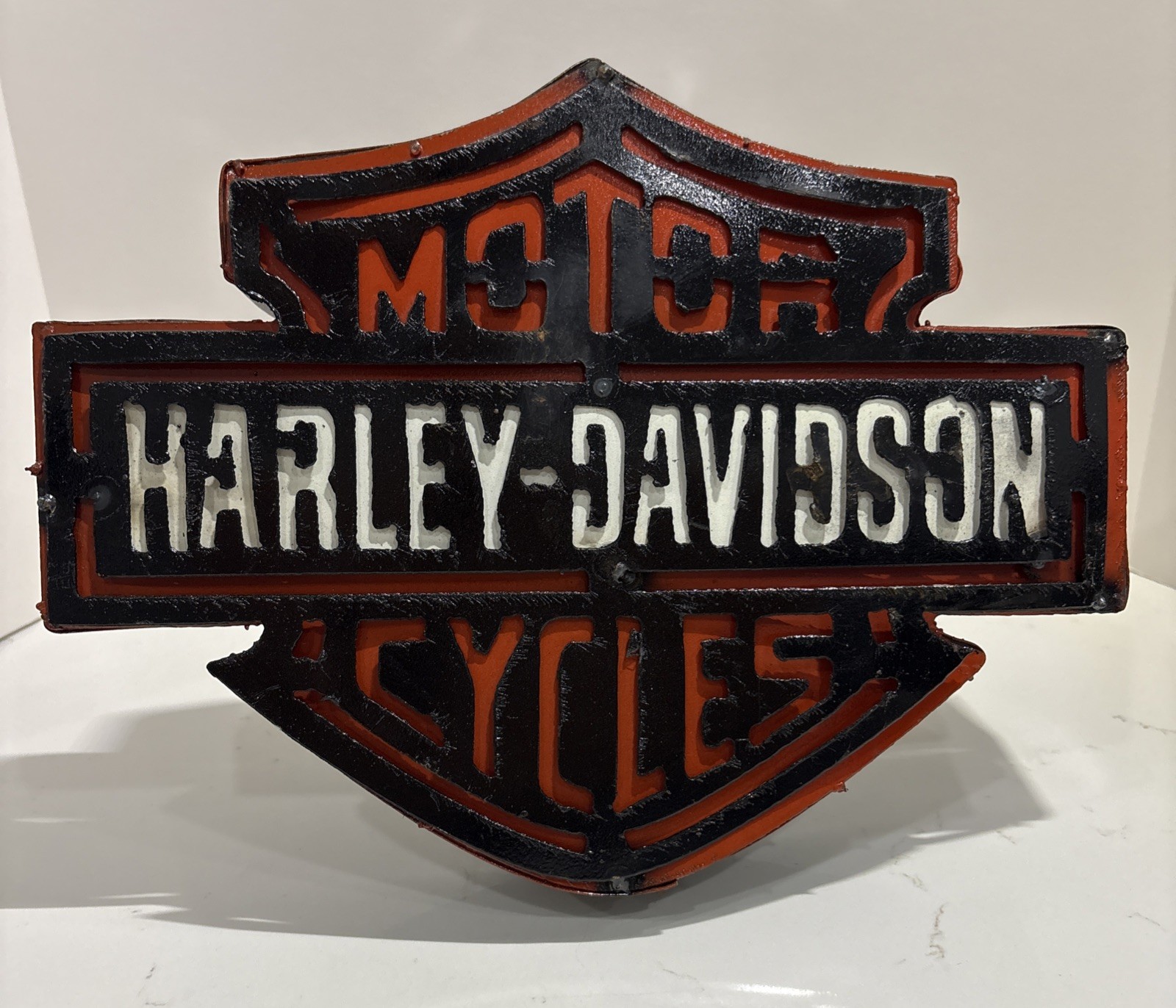 Vintage Rustic Harley Davidson Motorcycles 3D Metal Sign Harley Logo - Barn Find