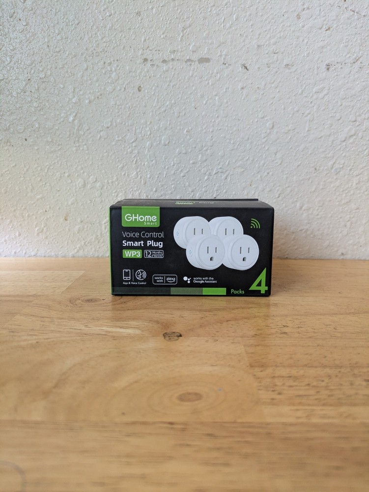 Ghome Smart Voice Control Smart Plug WP3 White 4 Pack