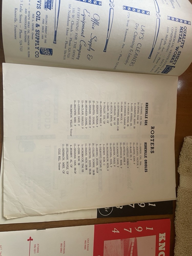 1972-79 KNOXVILLE KNOX SOX Baseball Game Programs w/ Extras