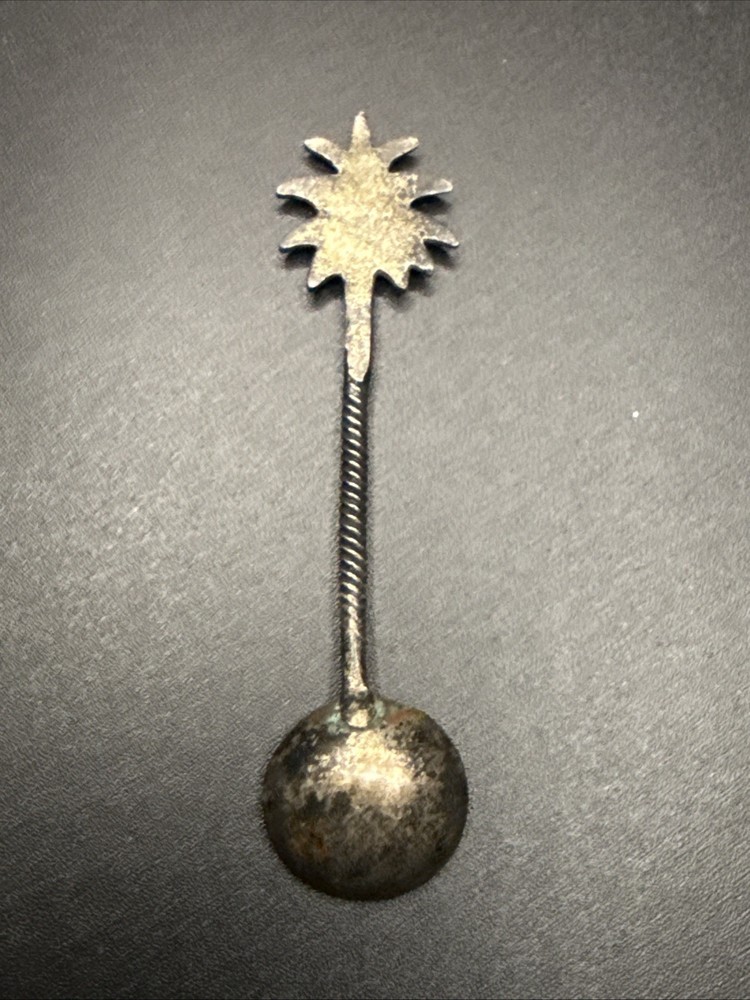 Vtg Tiny Palm Tree Salt Spoon 2.5”