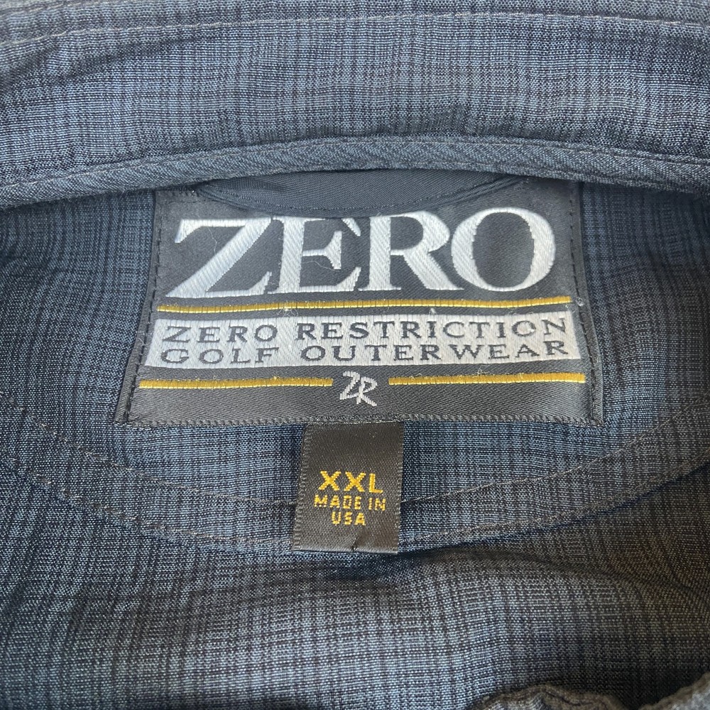 Zero Restriction Jacket Mens XXL Gray Plaid 1/4 Snap Golf Pullover