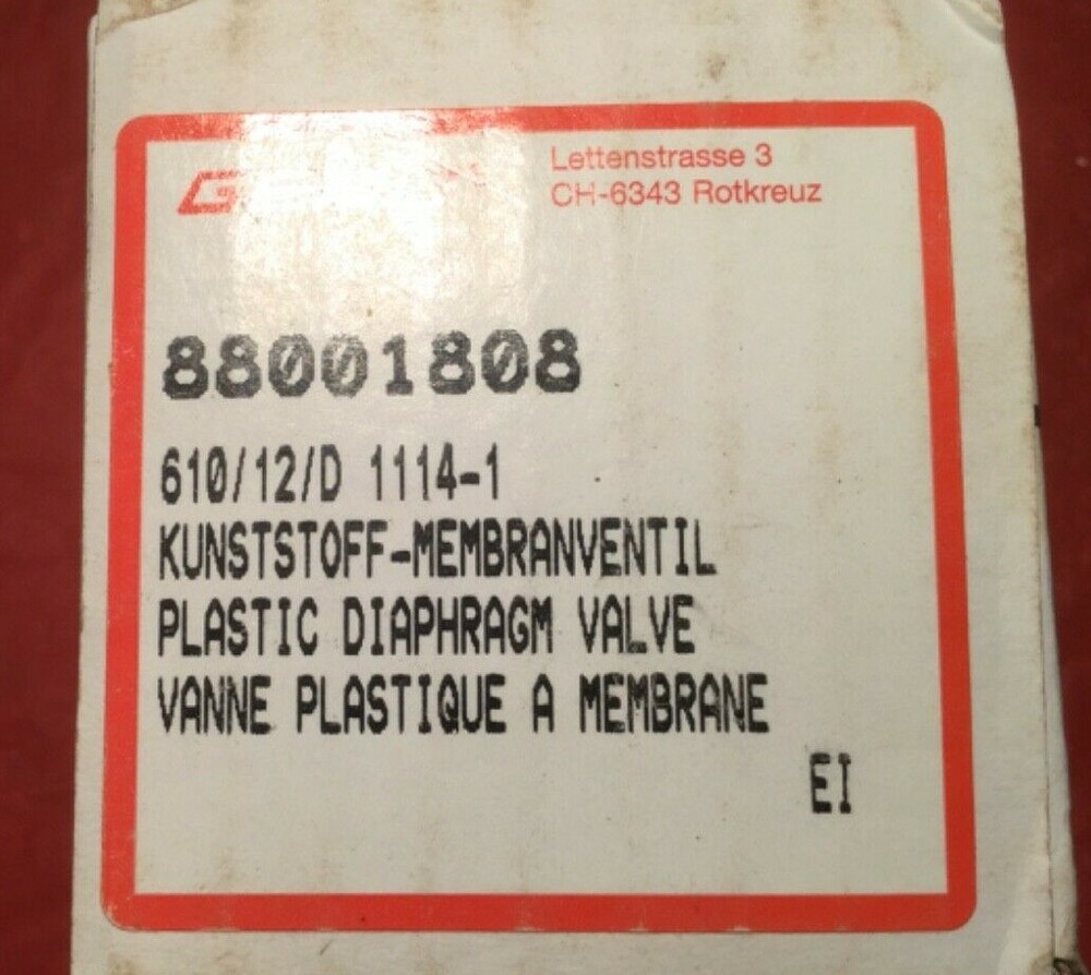 GEMU 88001808 Concave Plastic Diaphragm Valve