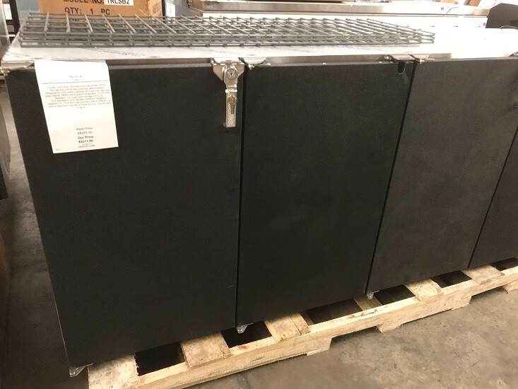 Glastender 92" Refrigerated Back Bar Cabient C1FB92-R 4- Section, Solid Door