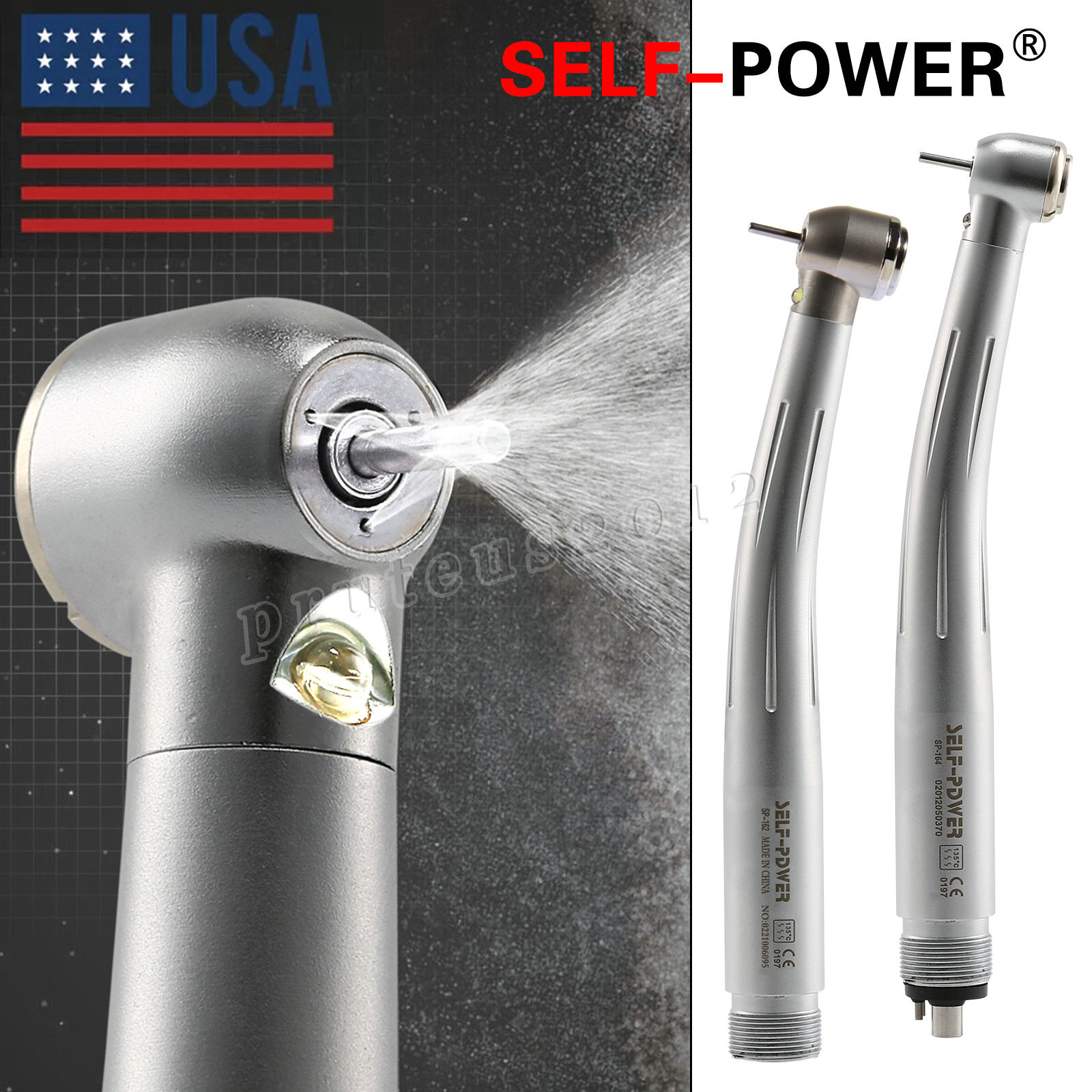 Dental Fiber Optic LED E-generator high speed handpiece Turbine 2Hole/4Hole SP