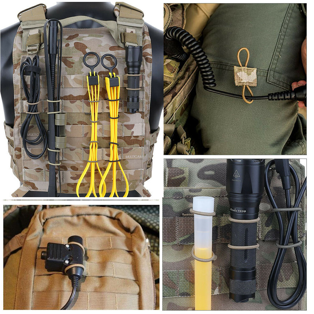 Tactical Molle System Backpack Accessories Attachment PTT Antenna Binding Buckle