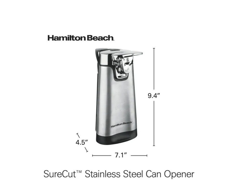 Hamilton Beach SureCut Automatic Electric Can Opener with Multi Tool, Stainless