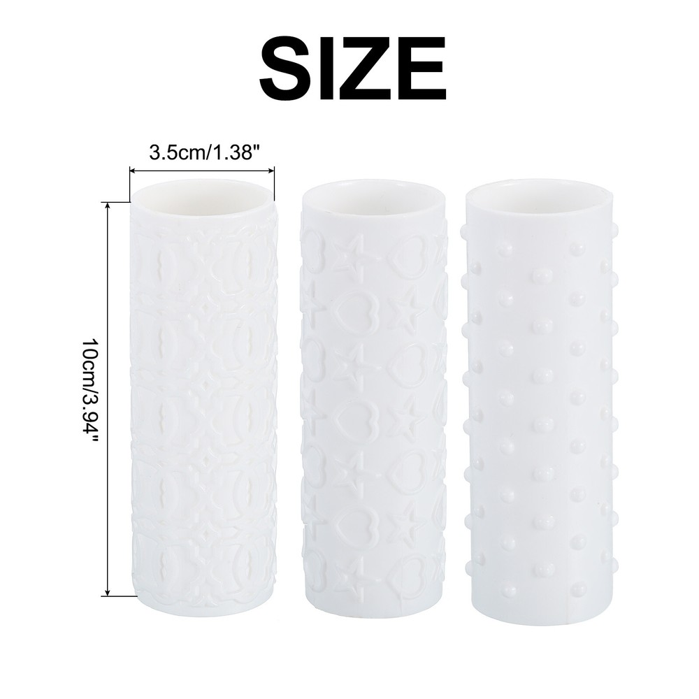 Polymer Clay Roller,3pcs Polymer Clay Texture Roller Pottery Stamps