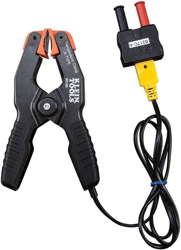 Klein Tools 69140 K-Type Thermometer, Pipe Temperature Clamp for HVAC, Measures