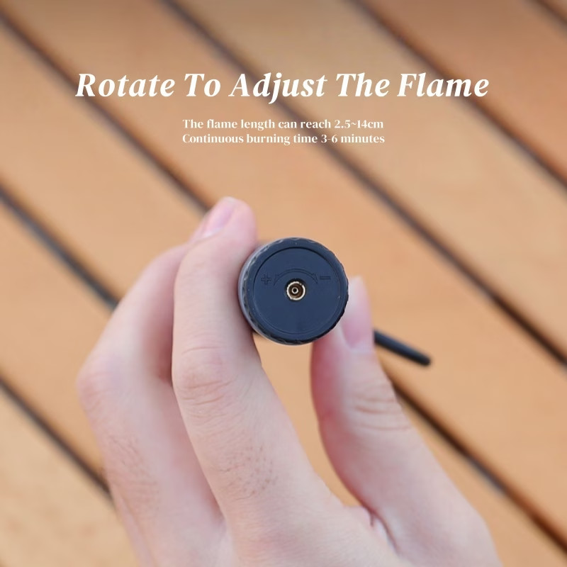 Portable Windproof Butane Torch Flamethrower - Refillable Adjustable Flame,