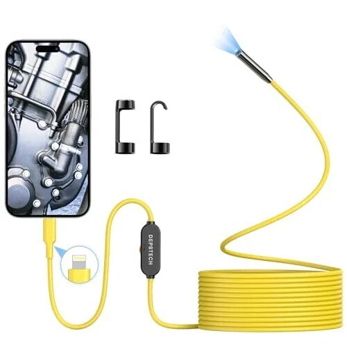 DEPSTECH Endoscope Camera with Lights 7mm Slim Probe Borescope Inspection Ca