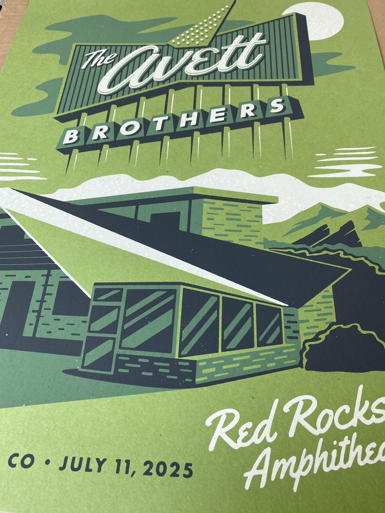 THE AVETT BROTHERS AP VIP POSTER RED ROCKS July 11th 2025 N1 SCREEN PRINT SIGNED