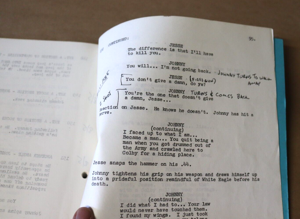 RARE VINTAGE 1975 JOHNNY FIRECLOUD ORIGINAL SCRIPT w/ DIRECTOR NOTES CASTLEMEN