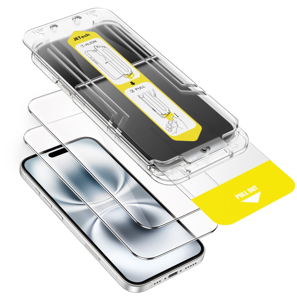 JETech Screen Protector for iPhone 16/16 Plus/16 Pro/16 Pro Max, 2 Pack