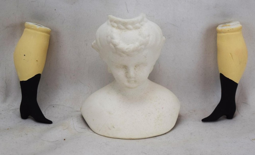 Victorian Lady Head & Legs Bisque/Ceramic MINT