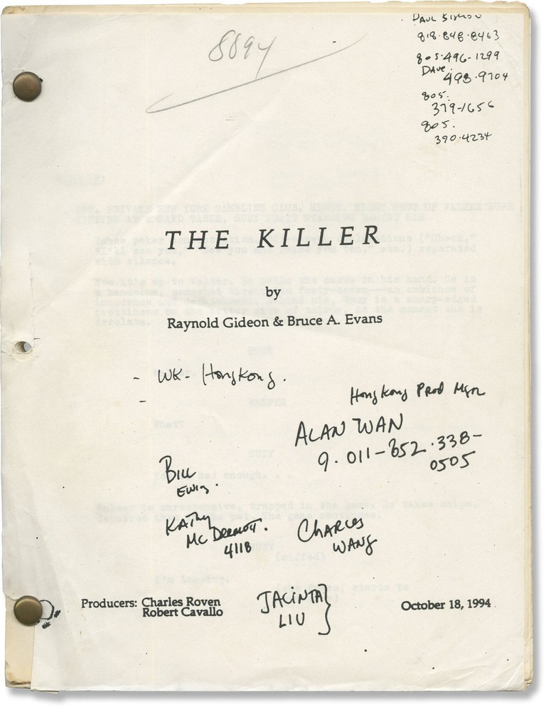 Bruce A Evans Raynold Gideon KILLER Original screenplay for an #166592