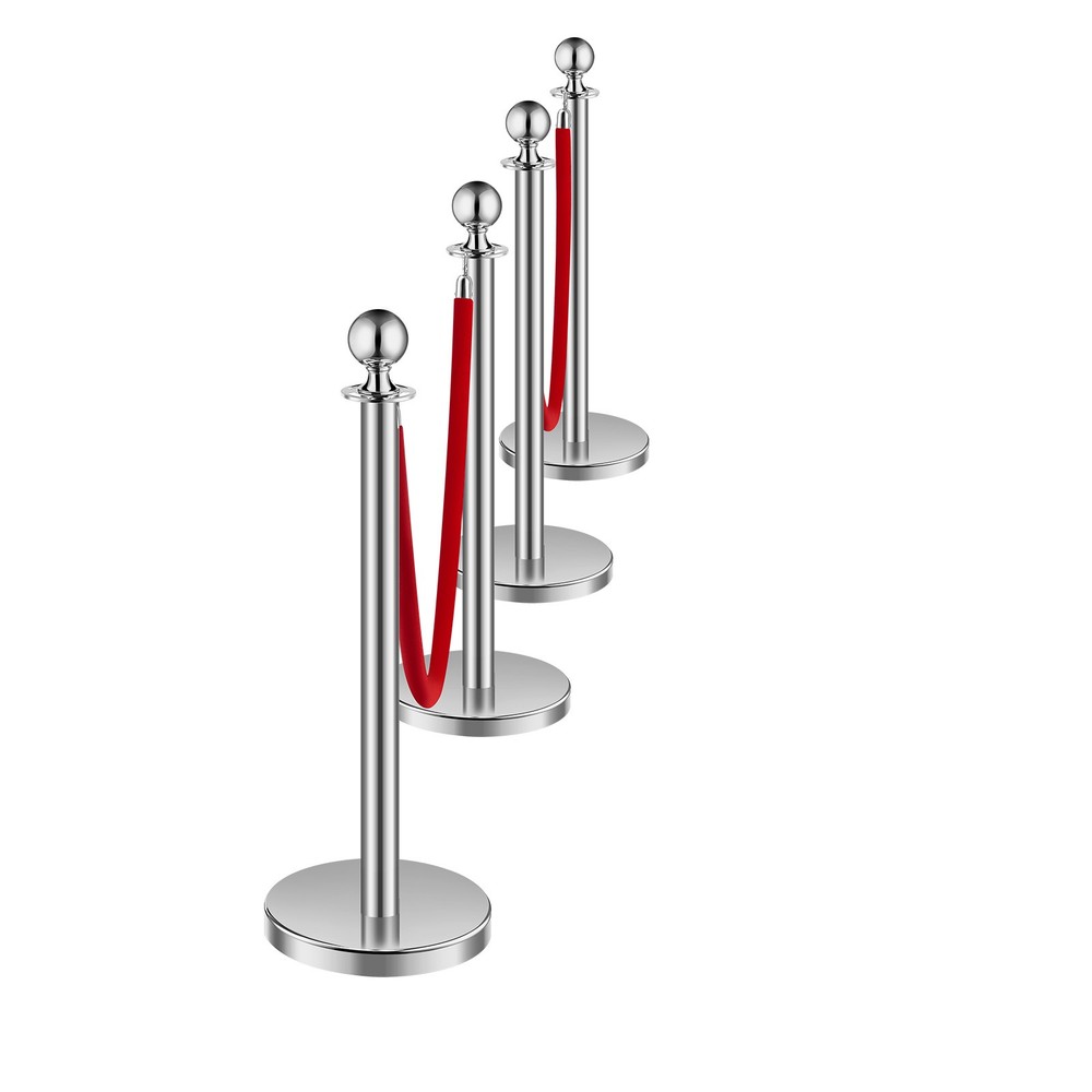 VEVOR 4Pcs Stanchion Posts Queue Barrier Crowd Control Sand Injection Base