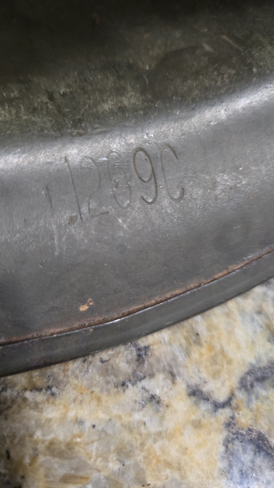 M1 helmet Pre 1944 Rear Seam HOT Stamp 1269c