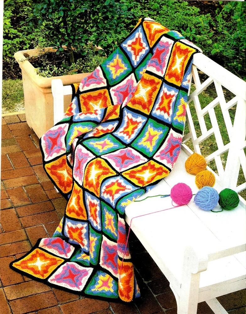 VIBRANT Firecracker Afghan /Crochet Pattern INSTRUCTIONS ONLY