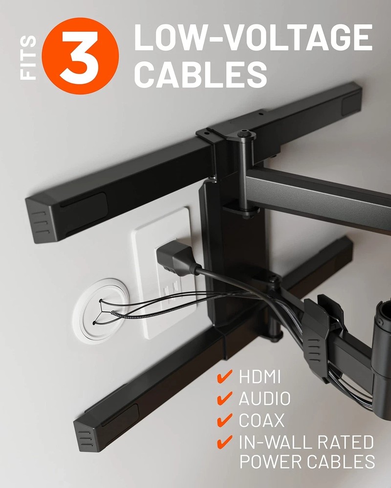 ECHOGEAR Wall Cable Hiders Cord Management 2.25" Mini w/Drill Hole Tool - 2 Pack