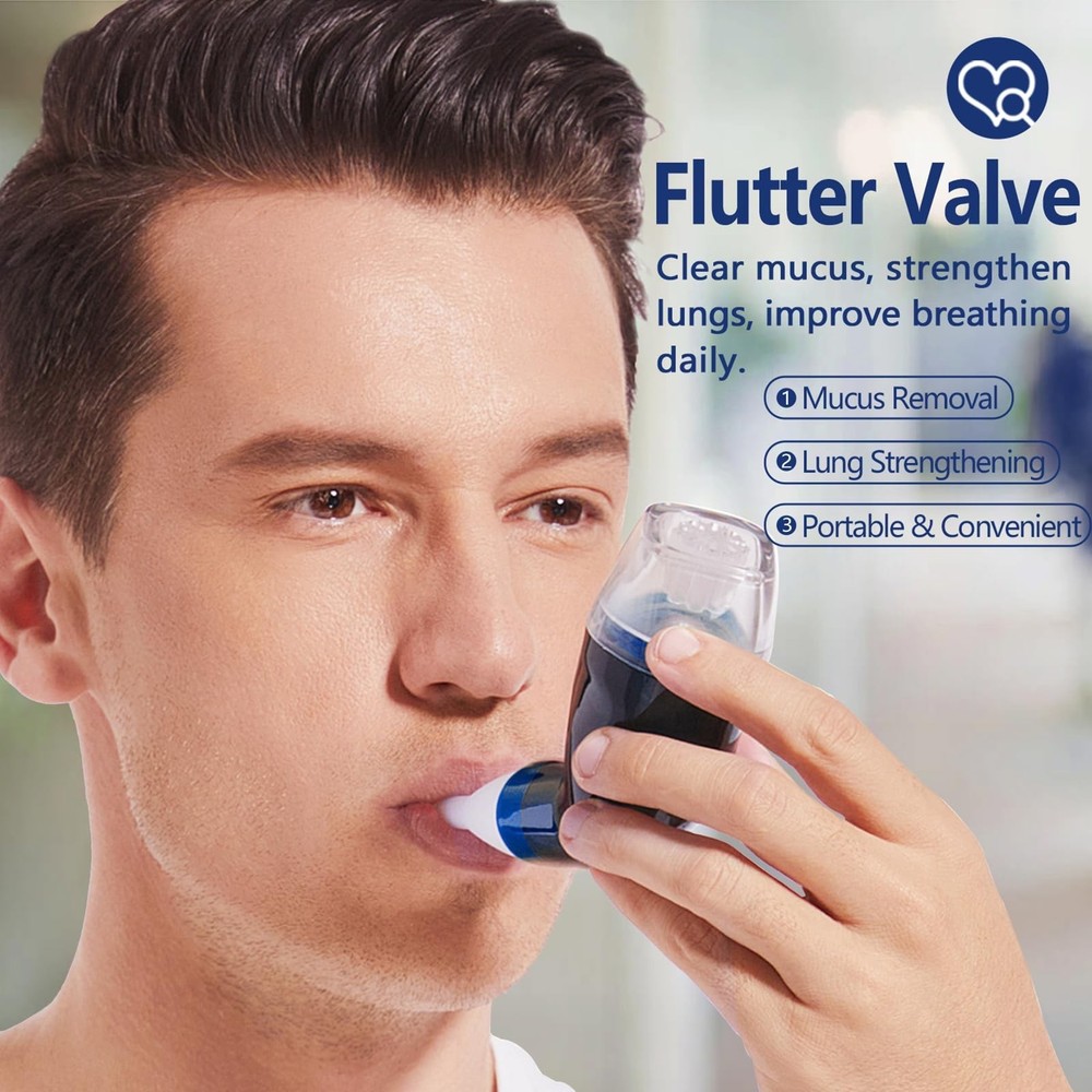 Flutter Valve, Breathing Trainer Exhale Transparent-blue