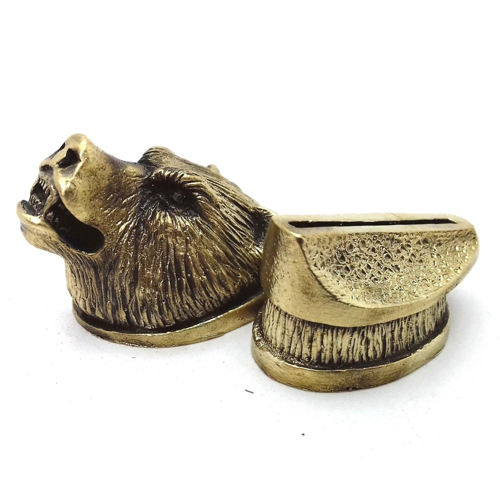 SET BEAR SOLID BRONZE FINGER GUARD BOLSTER & POMMEL CUSTOM KNIFE MAKING