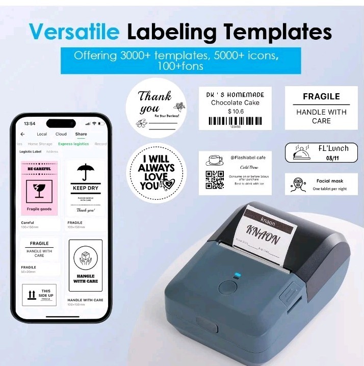 Kanon Mini Portable Bluetooth Wireless Or Usb Thermal Label Printer