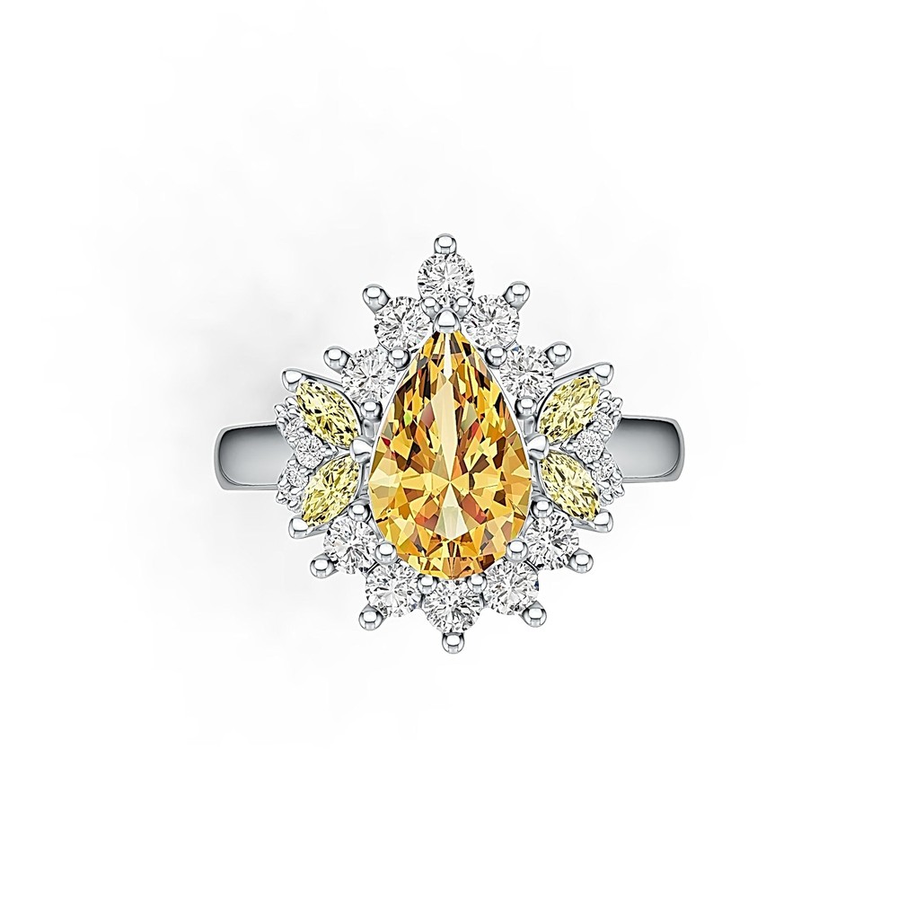 Sterling Silver Semi Mount Ring Setting Pear PE 12x7mm