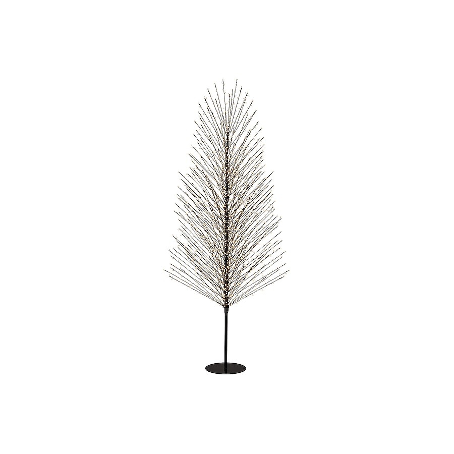 GE 7 ft Winterberry Pre-Lit Twinkling Warm White LED Black Branch Tree