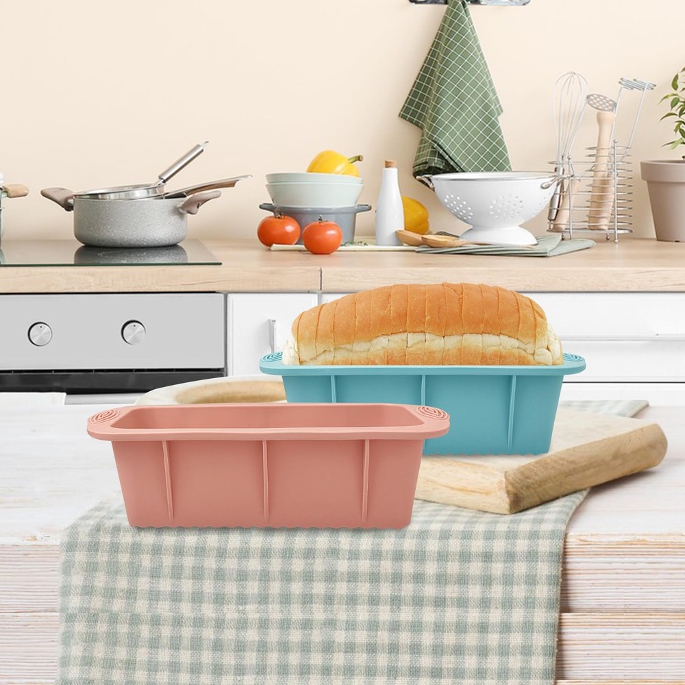 Koolstuffs Silicone Bread Loaf Pan, 2 PCS Rectangular Non-Stick Baking Mold P...