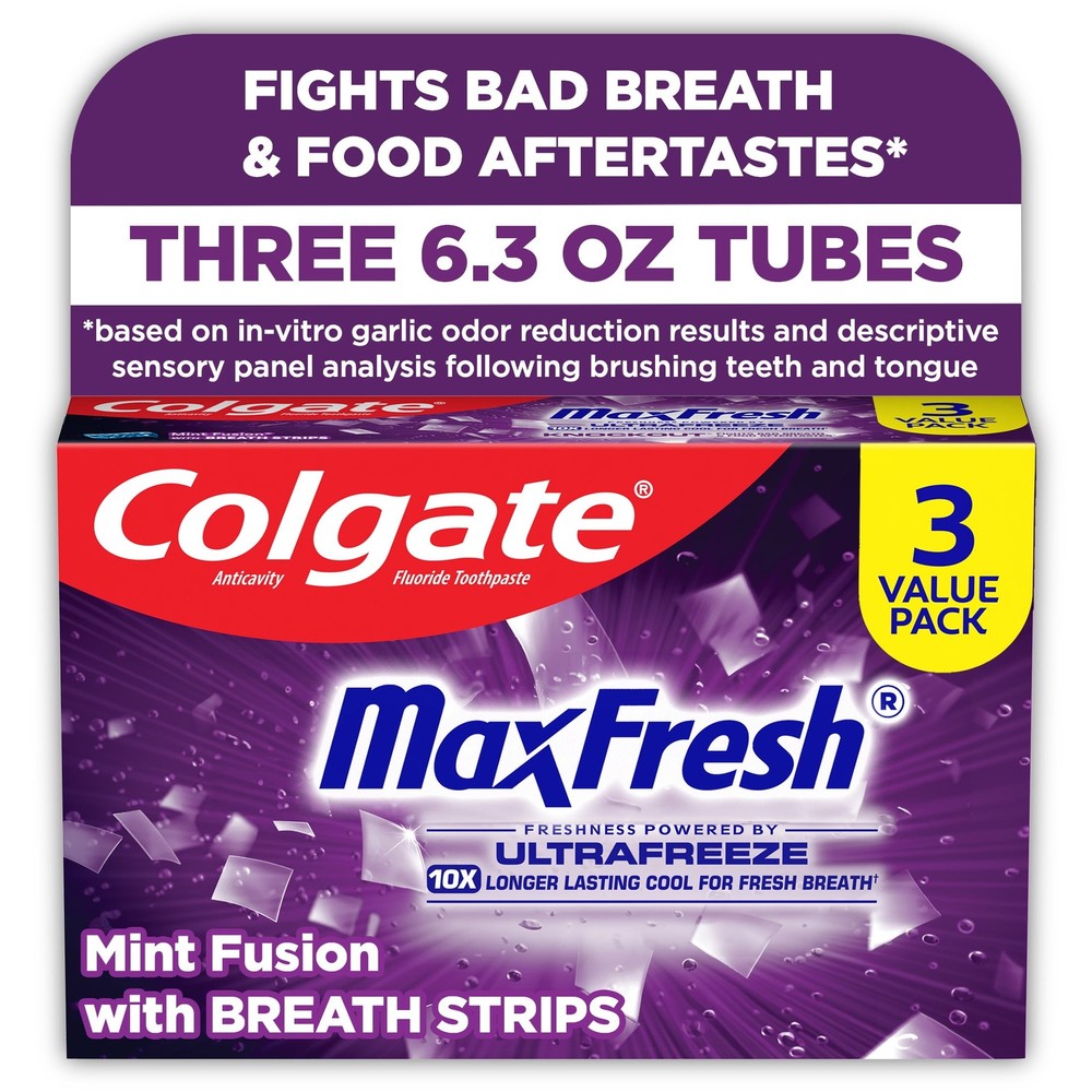 Colgate MaxFresh Knockout Mint Toothpaste, 3 Pack, 6.3 oz,NEW PRODUCT EXPLOSION