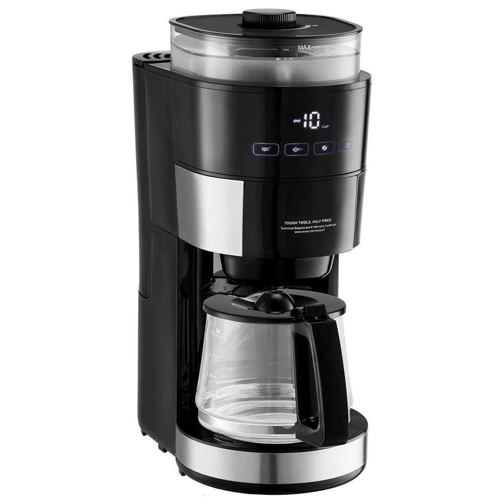 Grind & Brew Coffee Maker 10 Cup Drip Coffee Machine w/ 3 Brew Strength Control