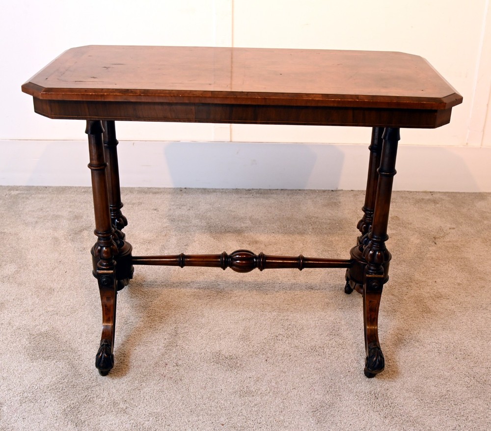 Victorian Writing Table Walnut Antique Side 1880