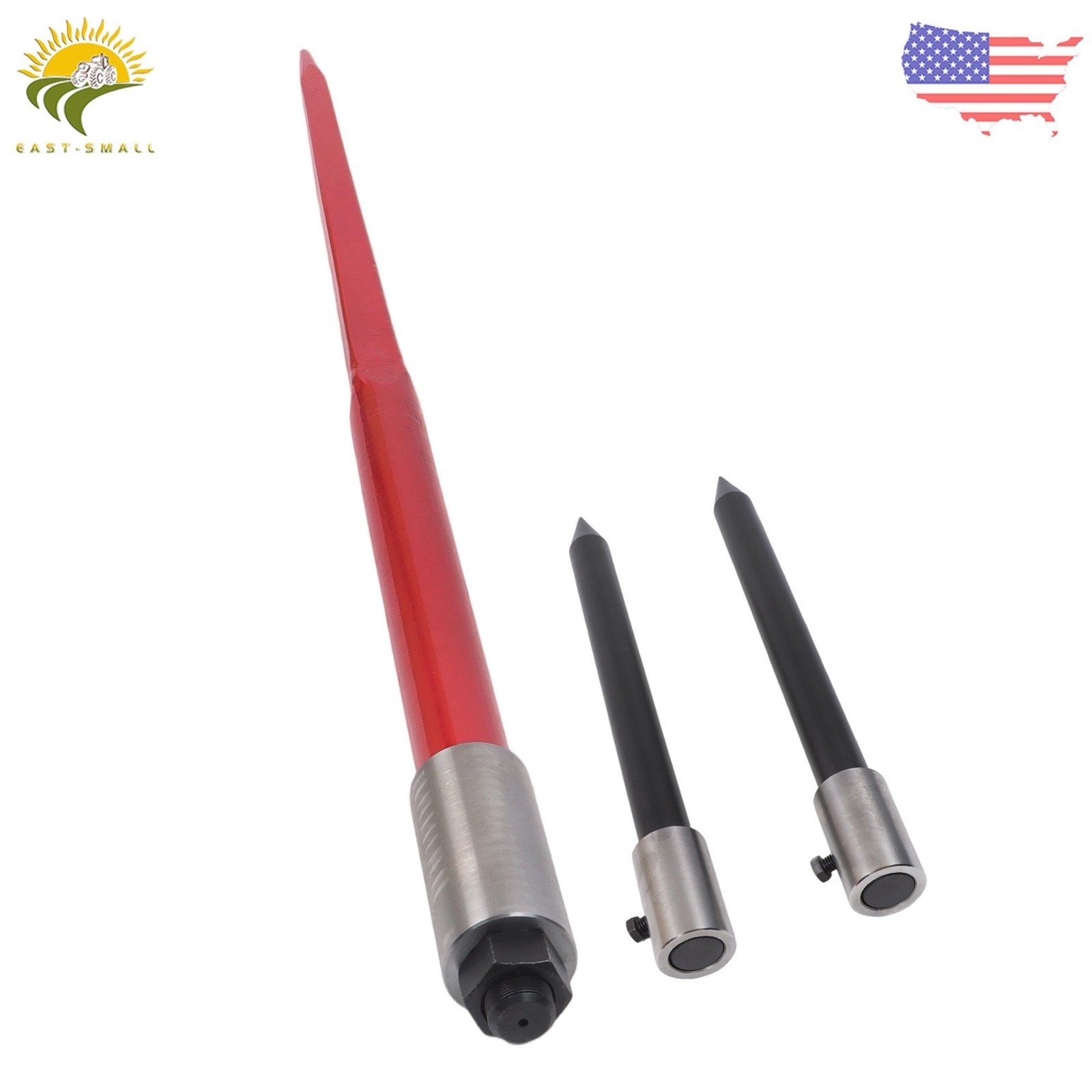 49" Hay Bale Spear 3000Lbs Capacity Square Bale Spike with Nut and Sleeve Hay