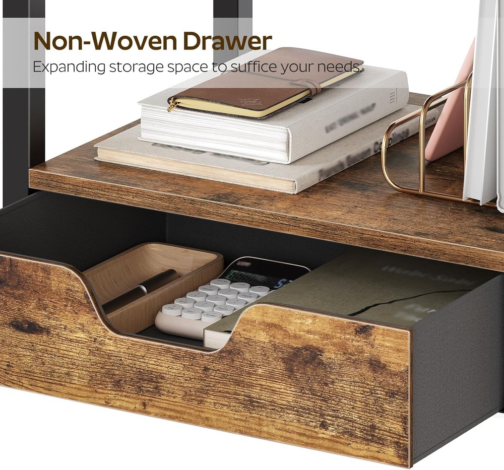 Desktop Printer Stand 2-Tier Printer Table W/ Non-Woven Drawer Multi-Purpose