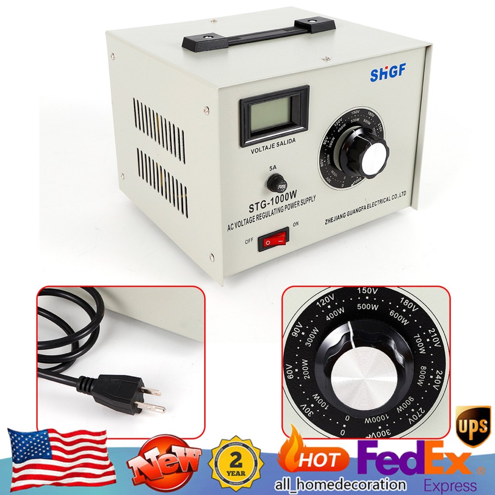 Variac Auto Transformer AC Variable Voltage Regulator Metered 1000W 0-300V
