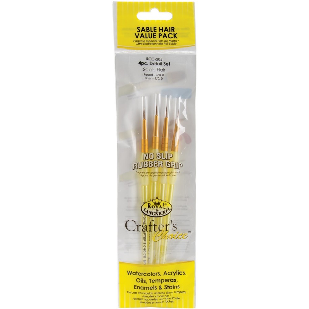 Crafter's Choice Sable Brush Set 4/Pkg